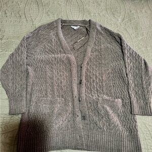 Terra & Sky Textured Gray Cardigan